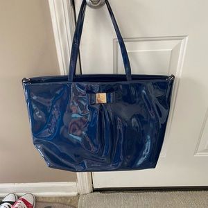 Kate Spade patent like diaper bag tote